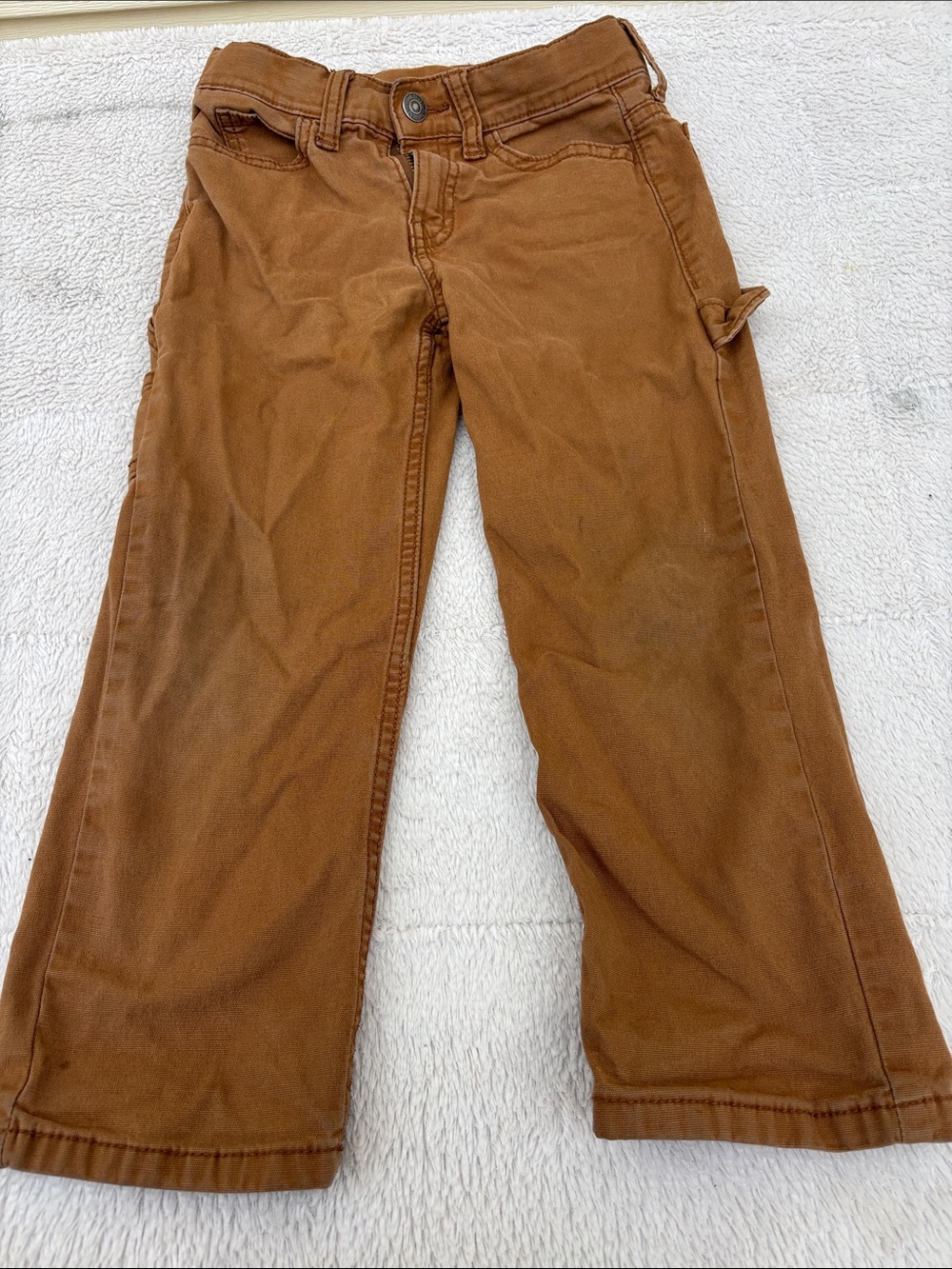 Kids Casual Carpenter Pants in Brown